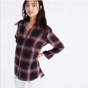 Madewell ex boyfriend plaid flannel shirt xs